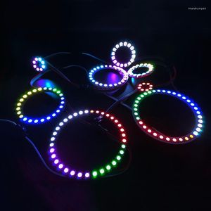 Tiras LED Pixel Ring 8/16/24/35/45LEDS Módulos endereçáveis ​​WS2812 IC RGB Full Color redonda branca/preto Círculo de PCB DC5vLed