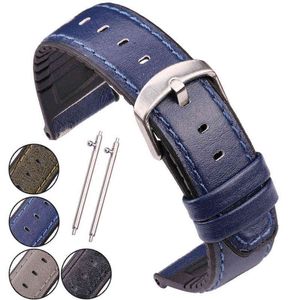 22mm pulseira pulseira para engrenagem s2 samsung engrenagem s3 homens mulheres impermeáveis ​​respirável couro genuíno e bandas de borracha g220420