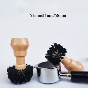 51/54/58mm Powder Bowl Cleaning Brush-Coffee Machine Special Brush Log Handle Smooth No Burr Stor pensel Kaffekvarnmålning