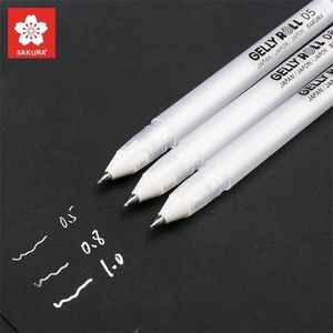 3pcs gelly roll clássico destaque caneta sakura gel canetas de tinta branca brilhante marcadores de destaque da cor do presente de escrita 210226