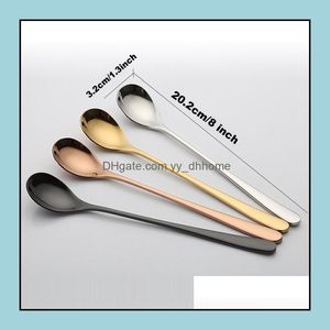 Spoons Flatware Kitchen Dining Bar Home Garden 304 Stainless Steel Ice Cream Spoon Food Grade Safety Party Dessert Drinkin Dhcya