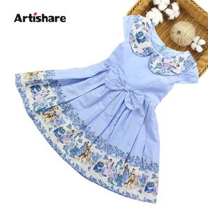 Artishare Girls Dress Spring Summer Floral Kids Dress Teenage Princess Wedding Party Dresses Closes 6 8 10 12 14 Year 210329