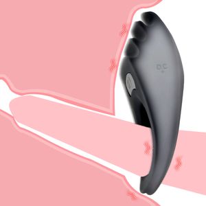 Par kuk ring penis vibrator för män, manlig erektion Förbättrande sexig leksak kvinnlig klitor vibrerande stimulering Vuxna leksaker