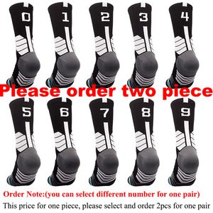 1pc Profissional Basketball Meias de Basquete Sports Sports Sports Calcetinas Football Meias Soccer Socks Men Women Personalizou Número 0-9 220706