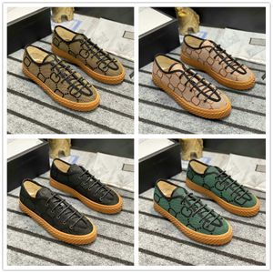 Men Maxi Sneaker Designer Canvas Trainer أحذية غير رسمية مطرزة Beige Jacquard Camel Ebony Motif المطبوعة على النعل المطاط