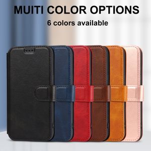 Wallet Phone Cases for iPhone Pro Max XR XS X Plus Ultra Thin Calfskin Texture PU Leather Flip Kickstand Cover Case with Card Slots
