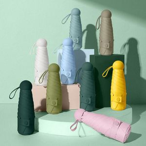 Mini Taschenschirm Frauen 5 Falten UV Kleine Regenschirme Sonne Regen Frauen Wasserdicht Männer Sonnenschirm Bequeme Mädchen Reisen Parapluie 210223