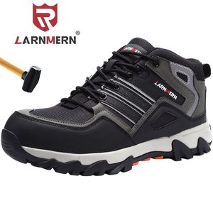LARNMERN Men Safety Shoes Steel Toe Work Shoes For Men Antipuncture Construction Hiking With Reflective Breathable Work Boots Y200915