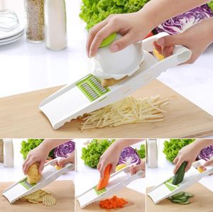 Kök Tillbehörsverktyg Mandoline Peeler Grater Grönsaker Cutter med 5 rostfritt stål Blad Morot Grater Lök Slicer SN4052