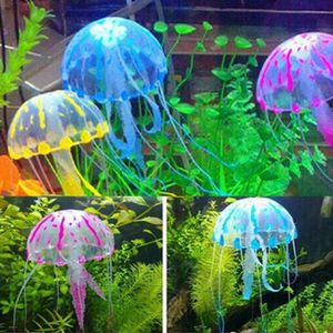 Nowości sztuczne pływanie efekt świecącego efekt Jelly -Aquarium Dekoracja akwarium akwarium pod wodą żywa roślina Lumowinous Ozdoba wodna krajobraz wodny