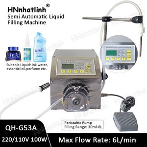 QH-G53A Semi Automatic Filling Machine 502 Glue Solvent Preservative Laundry detergent Juicy liquid Perfume Lotion Shampoo Peristaltic Pump Vial Bottle Filler