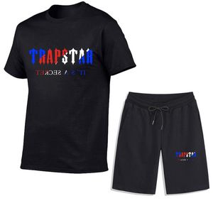 odzież sportowa projektant mody męskie dresy letnia koszula 2022 TRAPSTAR drukowane dwuczęściowe męskie markowe Tee bawełniana koszulka z krótkim rękawem szorty casual zestaw sportowy