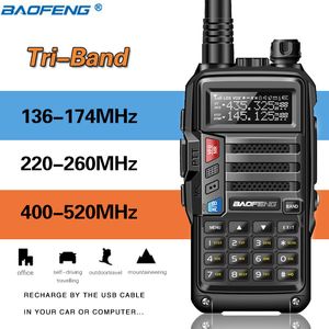 BaoFeng UV-S9 Plus Tri-Band 10W 2xAntenn VHF UHF 136-174Mhz/220-260Mhz/400-520Mhz 10km långdistansskinkaradio Walkie Talkie