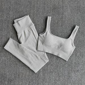 Women's Sportswear Fitness Yoga Sets High Waist Sports Leggings Sports Bra Gym Clothing Workout Set Sport Suit 220513