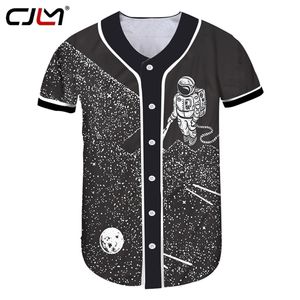 CJLM Black Galaxy Space 3D-gedrucktes T-Shirt für Herren und Damen, cooles Planet-Hipster-Baseball-Trikot, Muster, individuell, 5XL 220623