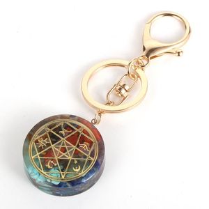 Anahtarlık Reiki 7 Çakra Enerji Orgonit Kolye Keychain Erkek Kadın Yoga Şifa Renkli Doğal Çip Taş Orgone Araba Ana Zinciri