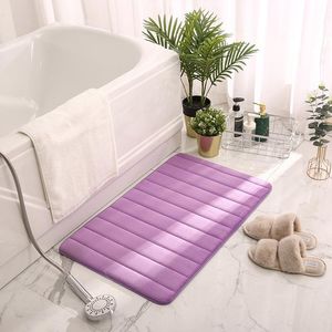 Mattor Coral Fleece Bath Mat Super Absorbent Memory Foam Badrum Icke-halk Hem Dörrat tvättbart matta toalett golv kök mattor