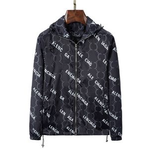 Jackets Mens Coats Black Blue Hip Hop Streetwear Casual Jacket Fashion Long Sheeves Hooded Wind Break Letters Gedrukte ontwerper Outerwear