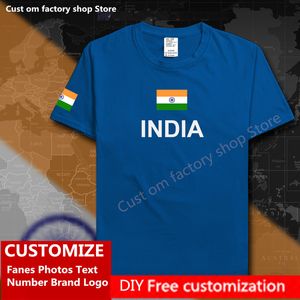 Hindistan Cumhuriyeti Ülke Bayrağı Özel Jersey Hayranları DIY İsim Numarası Marka Yüksek Sokak Moda Hip Hop Gevşek Tişört 220616
