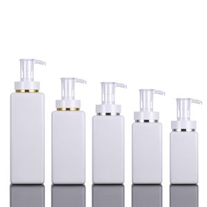 100 ml, 200 ml, 300 ml, weiße Plastikflasche, hochwertige quadratische Serum-Körperlotion-Flaschen, Duschgel-Pump-Unterflasche