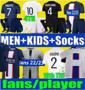 2223 HAKIMI MBAPPE 7 SERGIO RAMOS WIJNALDUM koszulki piłkarskie 21 22 23 Maillots koszulka piłkarska 2022 2023 mężczyźni zestawy dla dzieci zestawy uniform enfants maillot de foot sport