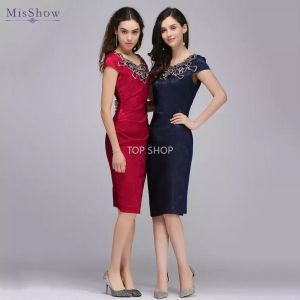 Consegna in 2 giorni Abito elegante tubino vintage anni '50 anni '60 retrò per donna Abiti da festa midi con collo floreale rosso navy FS1091 FS0009 FS0018 FS1393