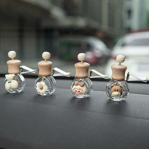 8ML Mini Auto Perfume Diffusers Clip Cartoon Empty Bottles Essential Oil Container Car-styling Air Freshener Glass Perfume Bottle