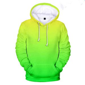 Neon Yeşil Hoody Erkekler/Kadınlar Harajuku Giysileri Özelleştirme 3D Hoodie Sweatshirt Sokak Renkli Baskı Hip Hop Trend 4xl L220704