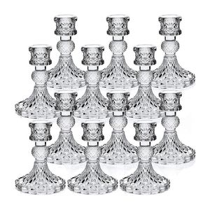 Candle Holders Candlestick Zestaw 4 cali H Taper Bulk 12pcs Glass do Windows WindowsCandleCandle