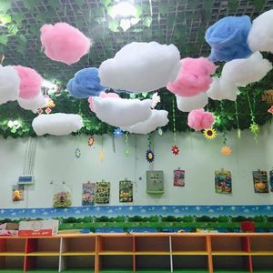 Party Decoration Artificial White Cloud Cotton Props Wedding Shop Birthday Pography Living Room DIY Hanging