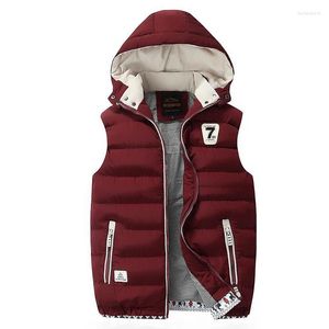 Gilet da uomo Cappello invernale da uomo Gilet staccabile Gilet casual Giacche senza maniche Capispalla maschile con cappuccio Cappotti caldi AntiventoUomo Luci22