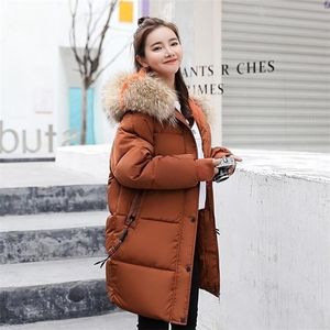 Jaqueta de inverno mulheres casacos colarinho de pele com capuz zíperes parkas mulheres jackets de casacos longos tops casuais longos femininos 201127