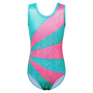 Bambini Ragazze Dancewear Stampa Body senza maniche Dance Wear Carino modello lucido One-Piece