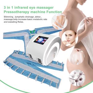 Onda de ar de corpo inteiro massageador de pressão de pressão linfática terapia de vácuo Prensaterapia Músculos relaxar a perna braço da cintura Massagem luz infravermelha e olhos massagem