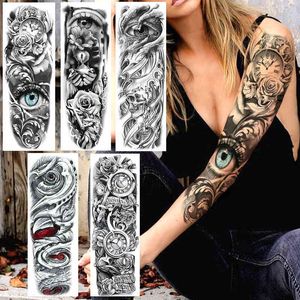 NXY Temporary Tattoo Yuran Realistic Full Flower Arm s for Men Women Rose Fake Sticker Water Tranfer Body Art Tatoos 0330