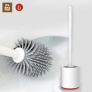 Yijie Vertical Storage Soft Glue Bristles Toilet Brushes And Holder Cleaner Set Silica Bathroom Cleaning Tool 220511