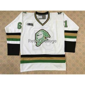 Thr # 61 John Tavares London Knights Branco Verde Hóquei Jersey Bordado Personalizar Qualquer Número e Nome Camisolas