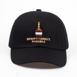 Henny şarap şişesi nakış baba şapka erkek kadın beyzbol şapkası ayarlanabilir hip-hop snapback