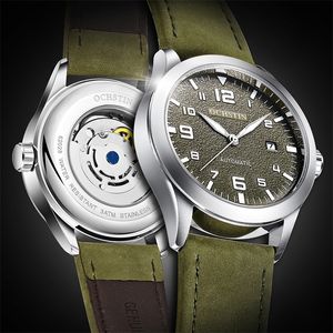 Ochstin Männer Automatische mechanische Uhr Luxus Casual Kleid Militärische Sportarmee Armee Arms Armbandwatches wasserdichte männliche Uhr 220530