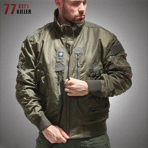 Jaqueta de bombardeiro MA1 Men Streetwear Air Force Flight Jackets Male Stand Collar Baseball Tactical Coats Chaqueta Hombre 220816