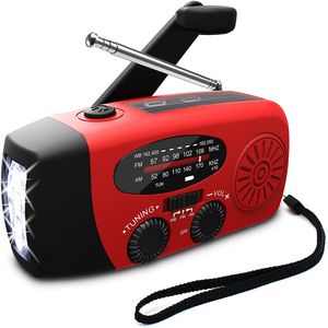 För NOAA Solar Weather Portable Radio med 2000 mAh vattentät solhand vev LED -ficklampa