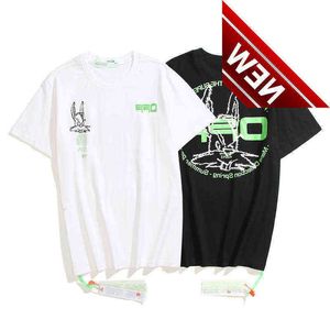 Kleidung T-Shirts 50% Rabatt Marke 2022 Sommer Off Fashion Rabbit Print Kurzarm Herren und Damen Hip Hop Lose Große Halbe T-Shirt Lovers' Wear Factory