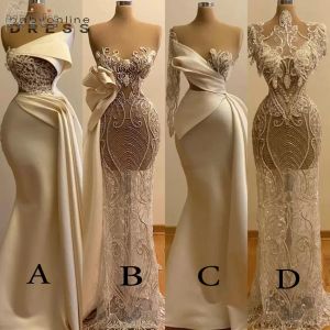 Mulheres elegantes vestidos de noite formal apliques de mereca cetim longo robe de soriee vestidos de festa vestidos feito sob encomenda 121