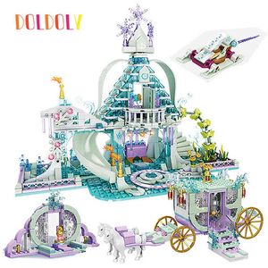 Romantic Princess Palace Carriage Friends Girls Castle Building Blocks Bus Educational Bricks Enlightenment Toys For Kids Gifts AA220317