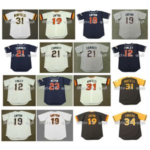 Na85 Vintage 1997 21 KEN CAMINIT 19 TONY GWYNN 12 STEVE FINLEY 23 PHIL NEVIN 31 DAVE WINFIELD 34 ROLLIE FINGERS Blu Bianco Vintage Baseball