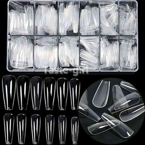NXY Press on Nail Box Sizes Clear Acrylic Fake s Coffin False Full Cover Tips Set Supplies For Professionals Designer