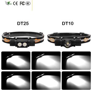 新しいXM-L2 U3 LEDヘッドランプUSB充電式ヘッドランプ電源18650バッテリーヘッド懐中電灯5モード防水キャンプ狩り