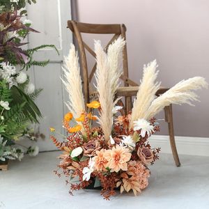 Kits De Decoración De Boda al por mayor-Flores decorativas coronas de flores reales naturales Arte de boda de arte de boda