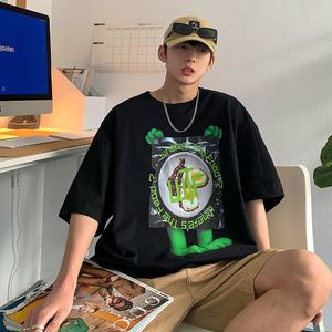 Privathinkerの悲しみカエル漫画グラフィックメンTシャツ特大のカジュアル男性半袖TシャツHarajuku Hip Hop Men's Clothing220616