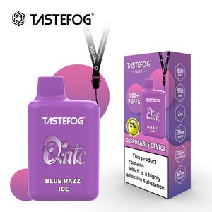 Tek kullanımlık Vape Pods Tastefog 800 Puffs Qute Tek Kullanımlık Cihaz Toptan 2ml 2 NIC 550 MAH Vapes Kit TPD Versiyonu E-Cigarette 15 Tatlar Ücretsiz kordon